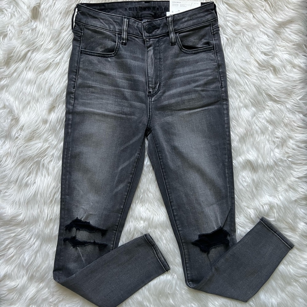 AEO HI-RISE JEGGING :: SUPER STRETCH :: SIZE 6 :: LIGHTNING GREY